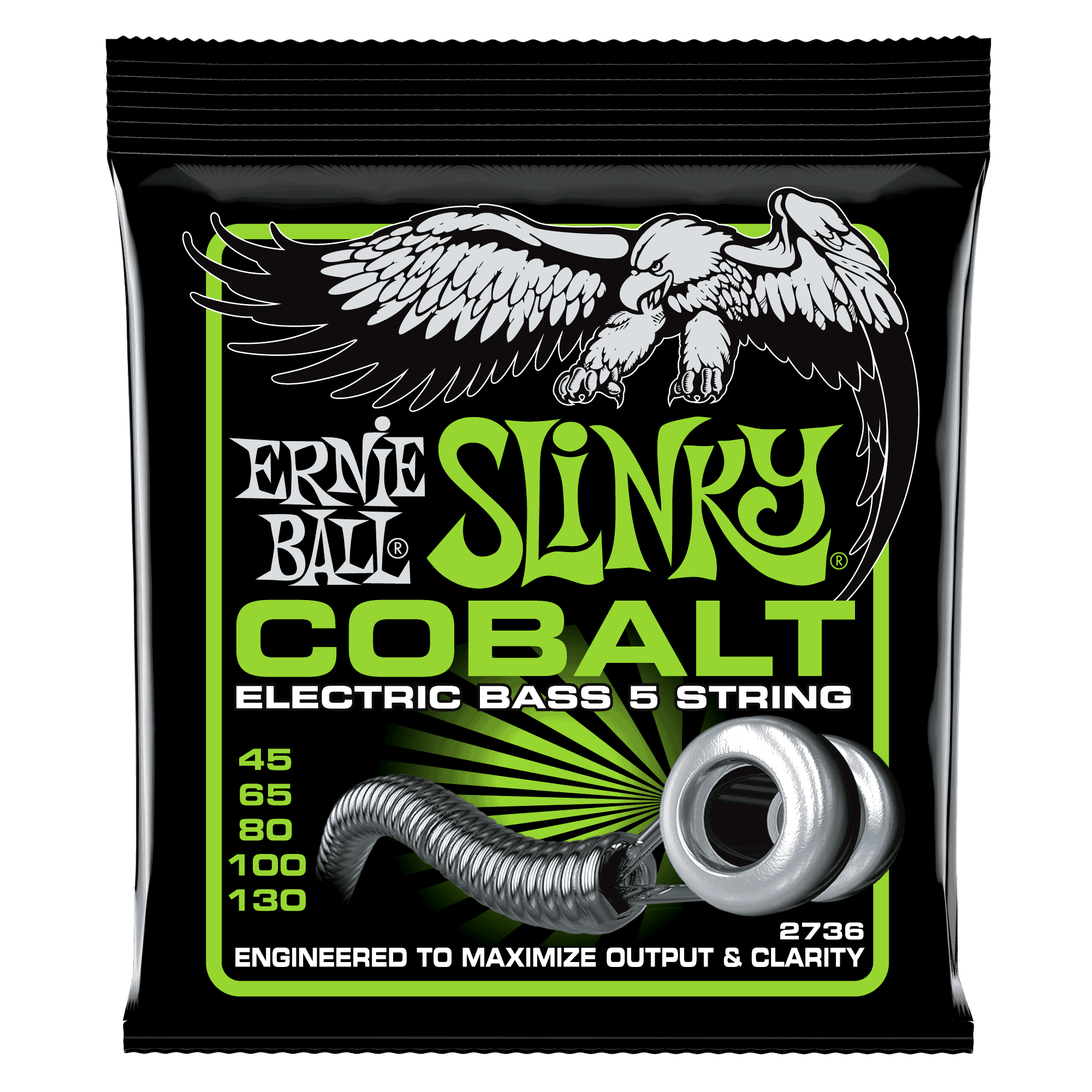 Ernie Ball SLINKY COBALT 5-STRING ELECTRIC BASS STRINGS EB 2736