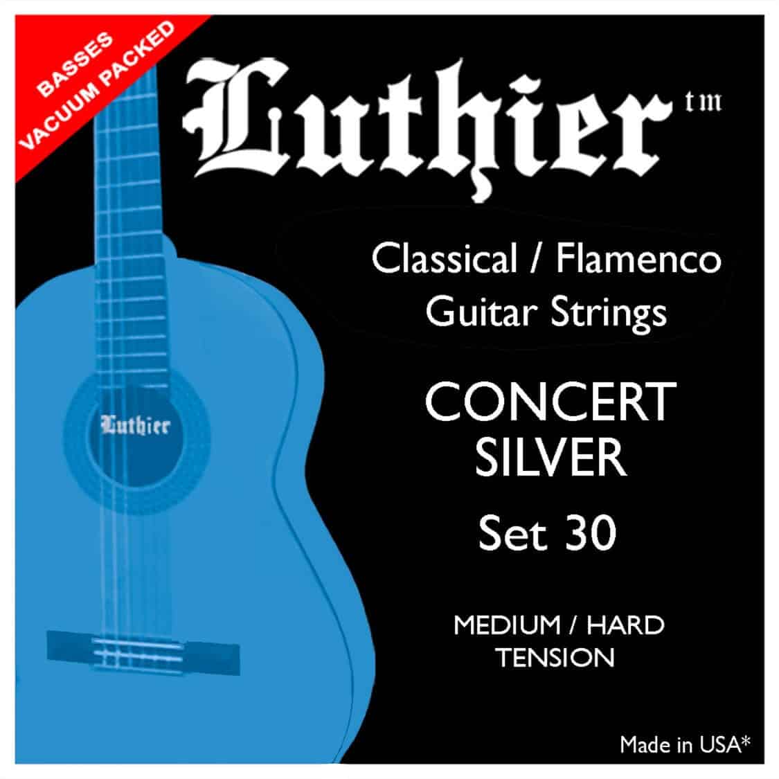 Luthier Guitar strenge Classical / Flamenco, set 30, medium / hard tension - Concert Silver - vores mest solgte nylon streng