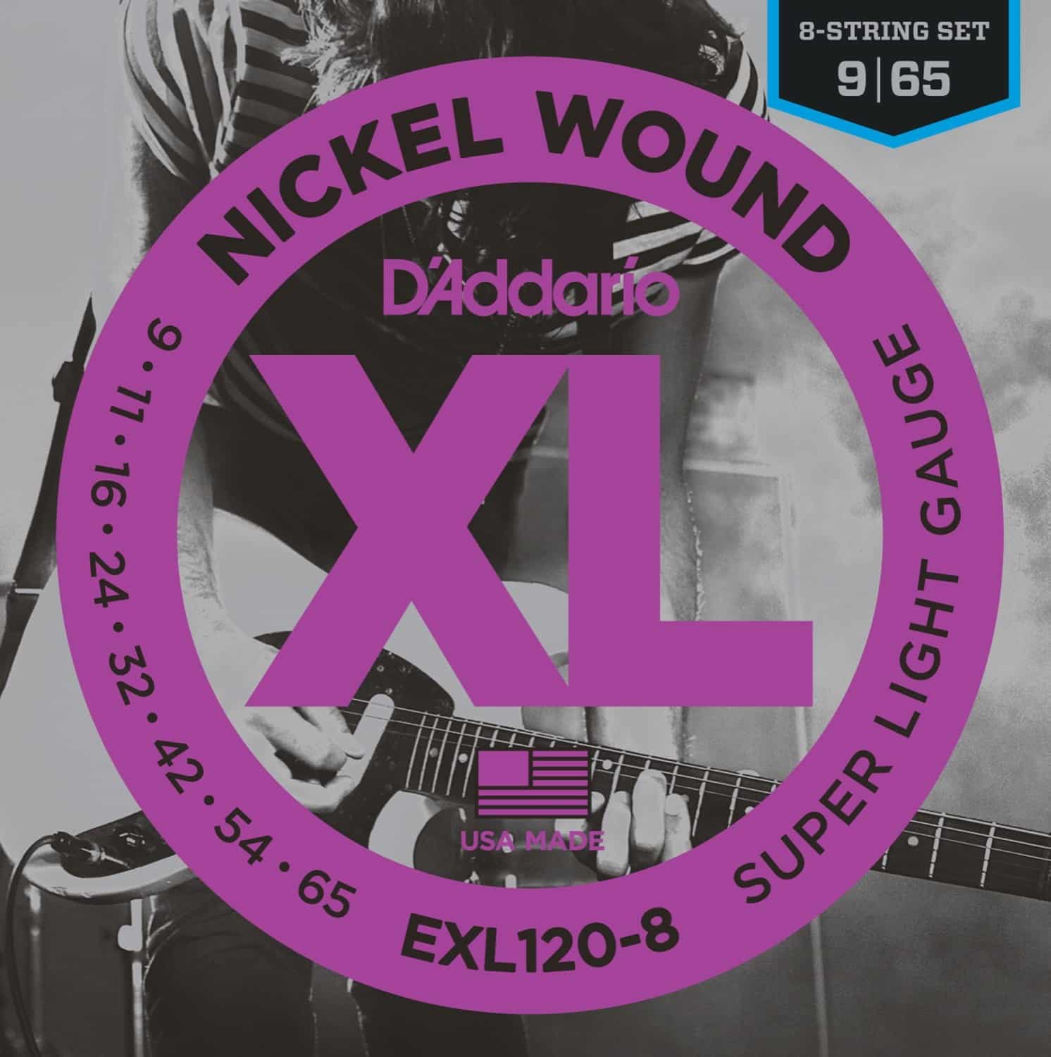img src="/guitar-strenge" alt="D'addario EXL120-8 El Guitar Strenge (8-strengsæt)"