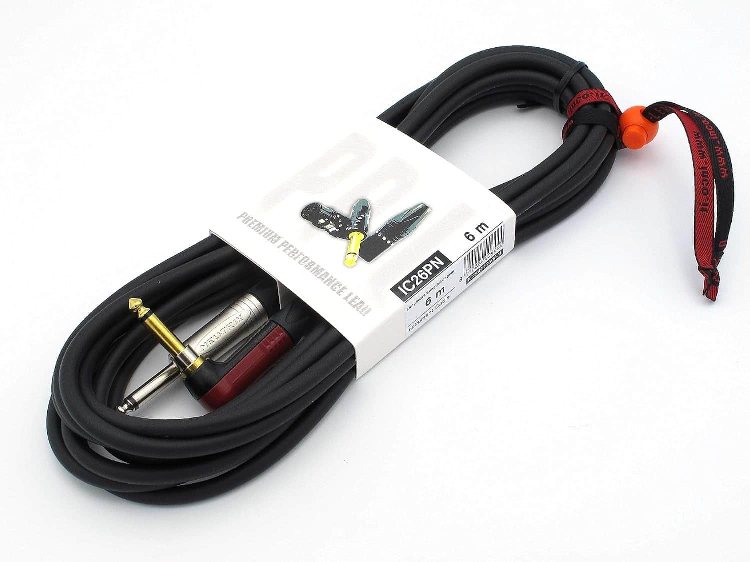 Instrument Kabel 6 m Pro Jack - Vinkel m./ afbryder - Neutrik