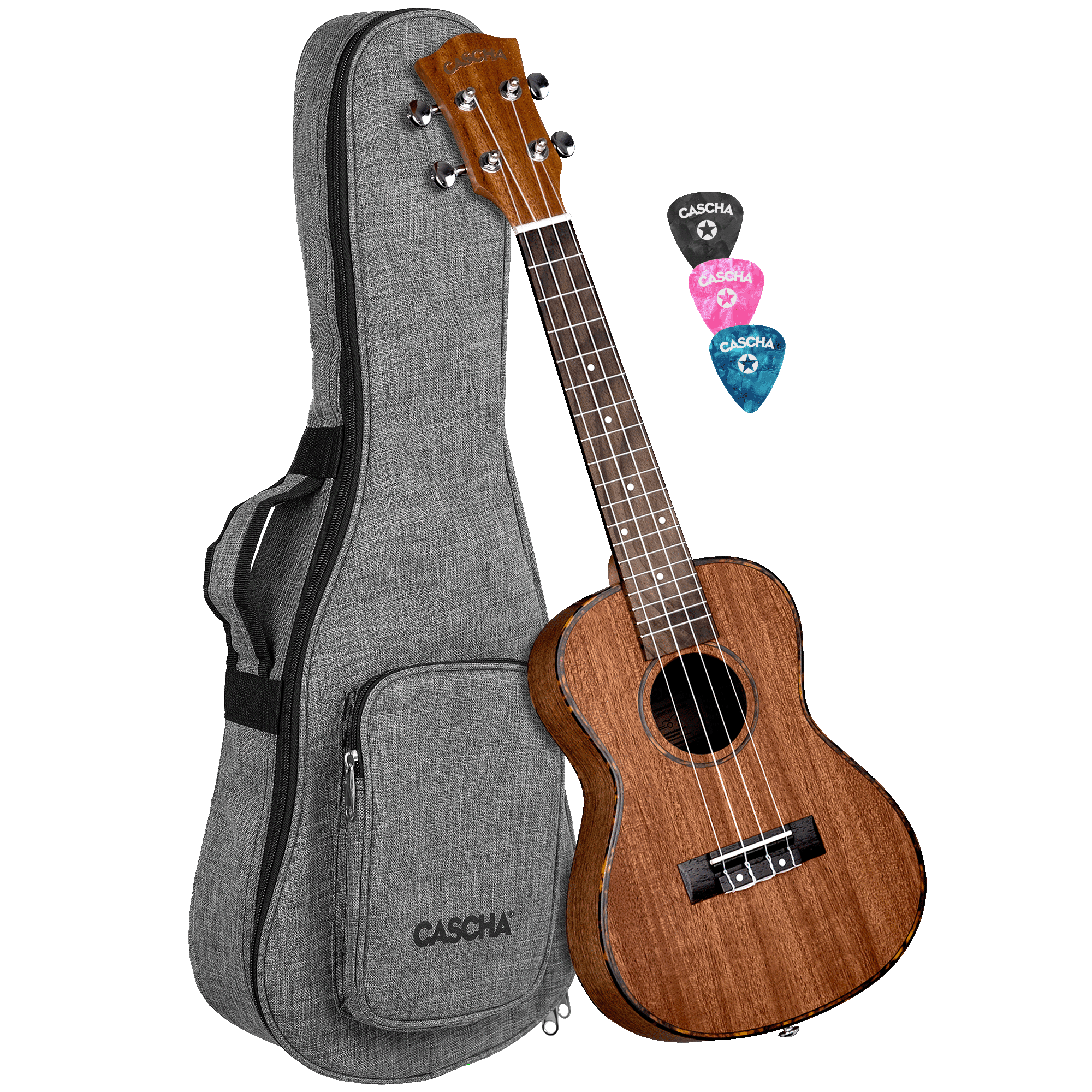Cascha Concert Ukulele Mahogany HH 2035 incl. padded bag + plekter