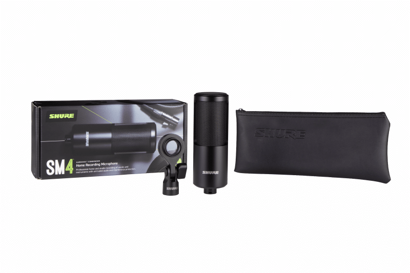 Shure SM4-K Home Recording mikrofon, sort med har mount.