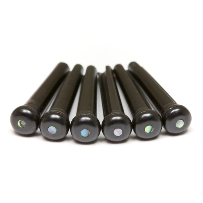 TUSQ PP-2182-00 Bridge Pins / baroner, Traditional black With 2mm Paua Shell Dot Inlay