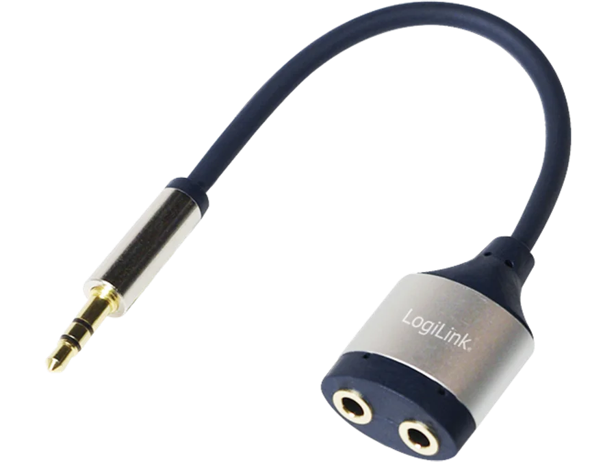 3,5mm JACK audiosplitter - JACK han til 2 x JACK hun, LogiLink